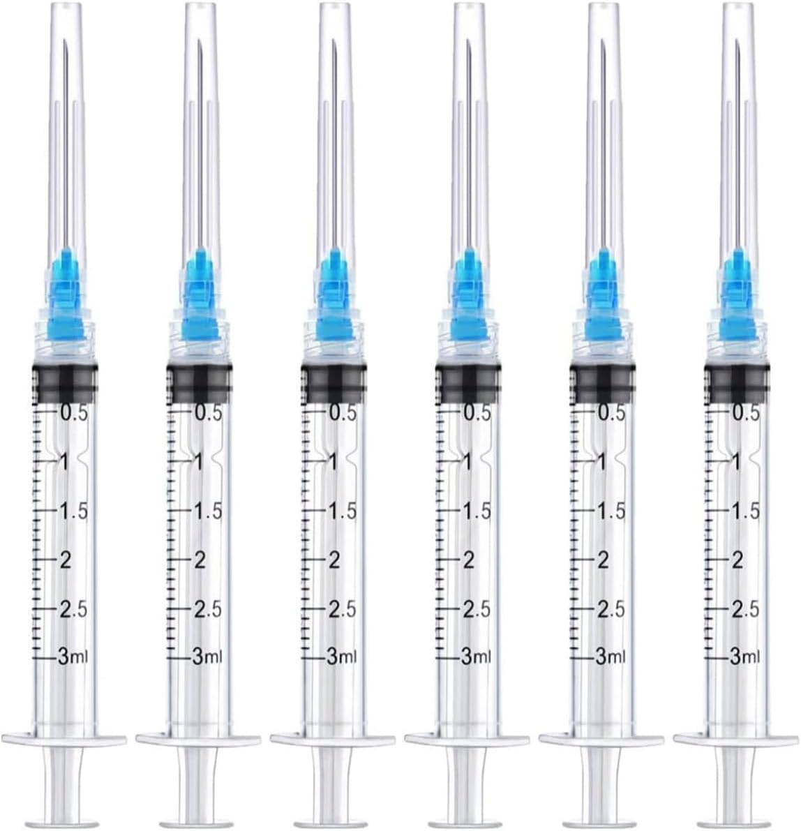 3ml Syringe with 23G Needle (1inch/25mm) - 100 Pack | Disposable Luer Lock Syringe & Needle Combo | EO Sterile, Individually Wrapped