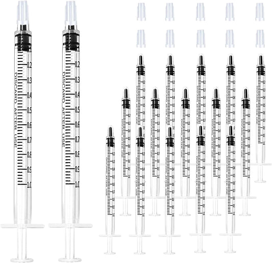 1ml Syringe Without Needle - 100 Pack | Disposable Luer Lock Syringes for Industrial, Lab, Pet & Ink Refill | Sterile, Individually Wrapped