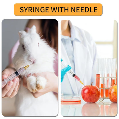 100 Pack 5ml Syringe with 25G Needle | Sterile Disposable Luer Lock Syringes